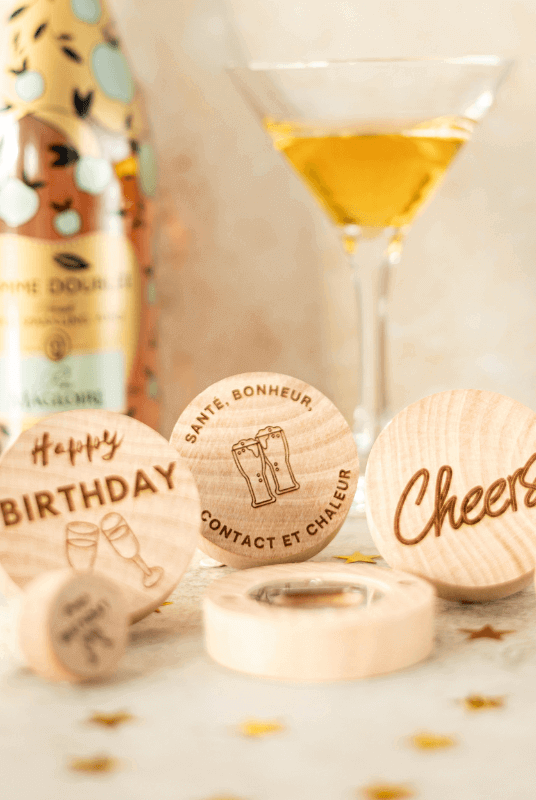 Décapsuleur Rond Personnalisé "Cheers" - My Bambou - My Bambou