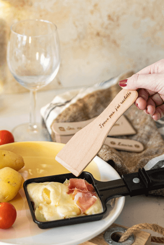 Spatule à Raclette Personnalisée en bois de hêtre - My Bambou