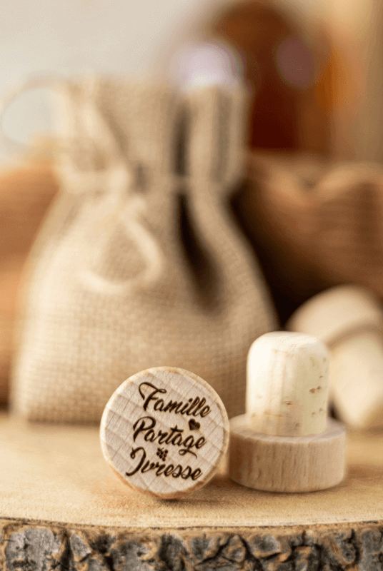 Bouchon Bouteille de Vin "Famille, Partage, Ivresse"