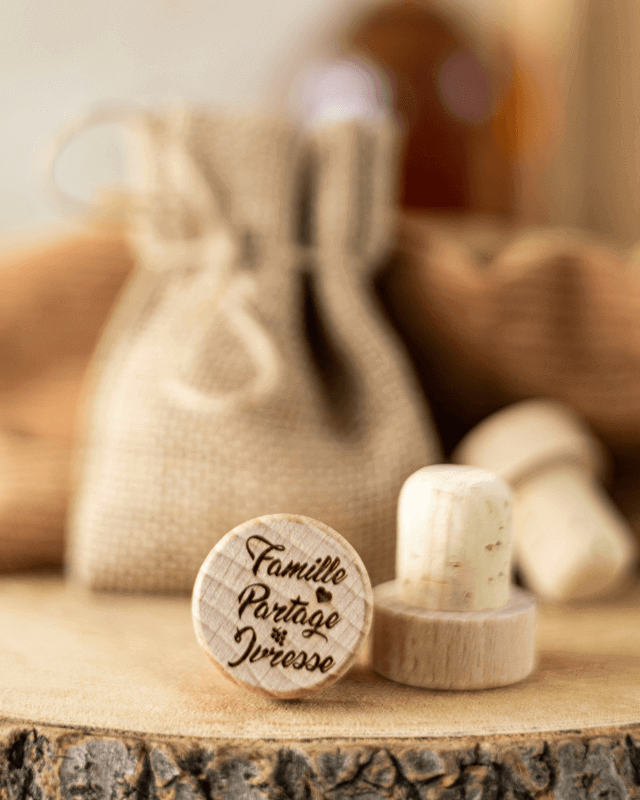 Bouchon Bouteille de Vin "Famille, Partage, Ivresse"