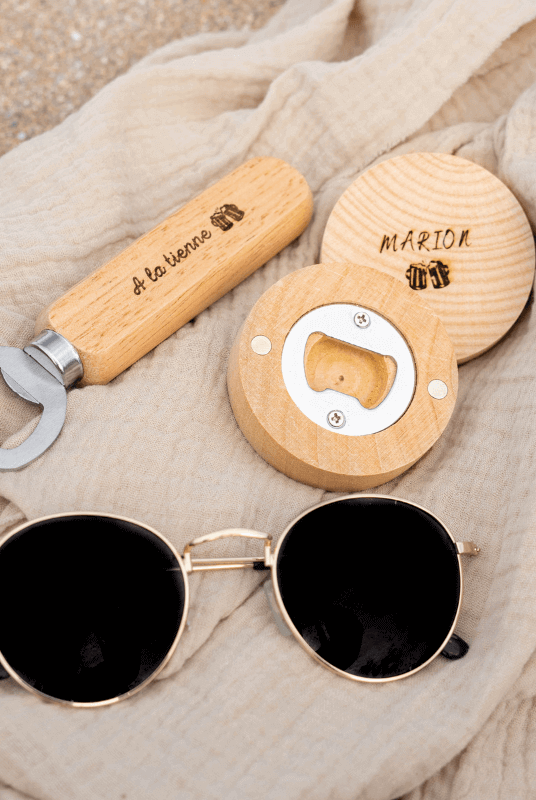 Décapsuleur Rond Personnalisé en Bois - My Bambou