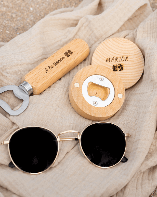 Décapsuleur Rond Personnalisé en Bois - My Bambou