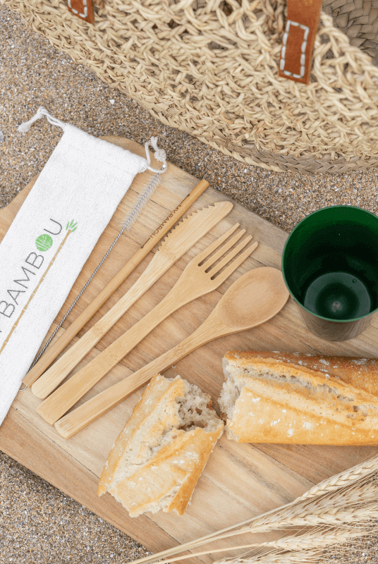 Set Couverts Bambou + Paille à Personnaliser- My Bambou