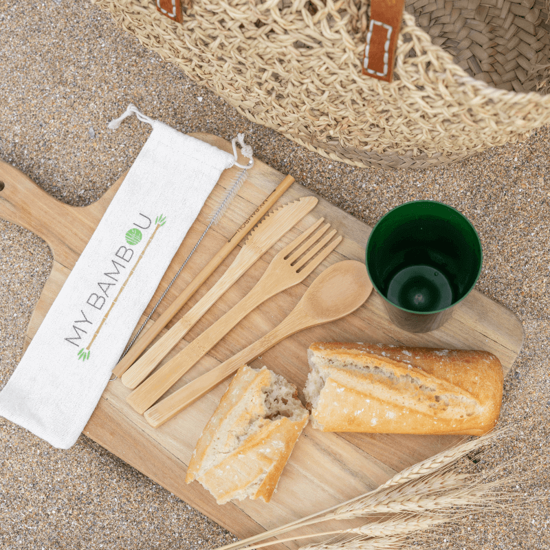 Set Couverts Bambou + Paille à Personnaliser- My Bambou