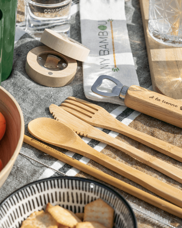 Set Couverts Bambou + Paille à Personnaliser- My Bambou