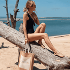 Maillot de Bain Menstruel Noir une Pièce Asymétrique + 1 Pochette de Rangement - My Bambou - My Bambou