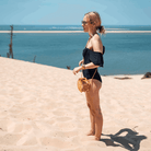 Maillot de Bain Menstruel Noir une Pièce Collerette + 1 Pochette de Rangement - My Bambou - My Bambou