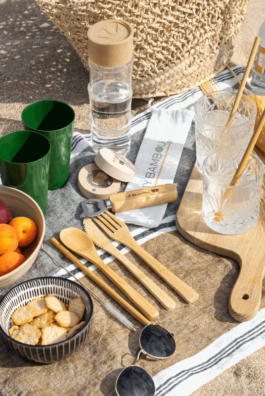 Set Couverts Bambou + Paille à Personnaliser- My Bambou