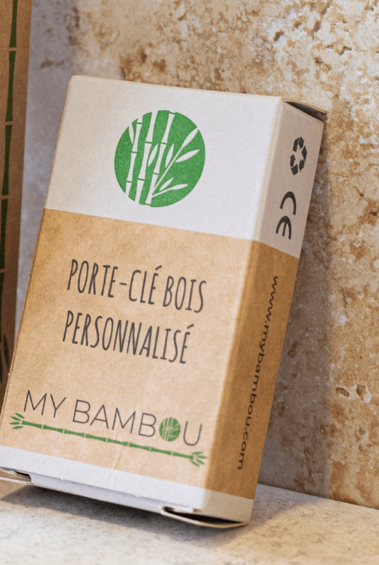 Porte-Clés Bois à Personnaliser Rectangle Arrondi - My Bambou