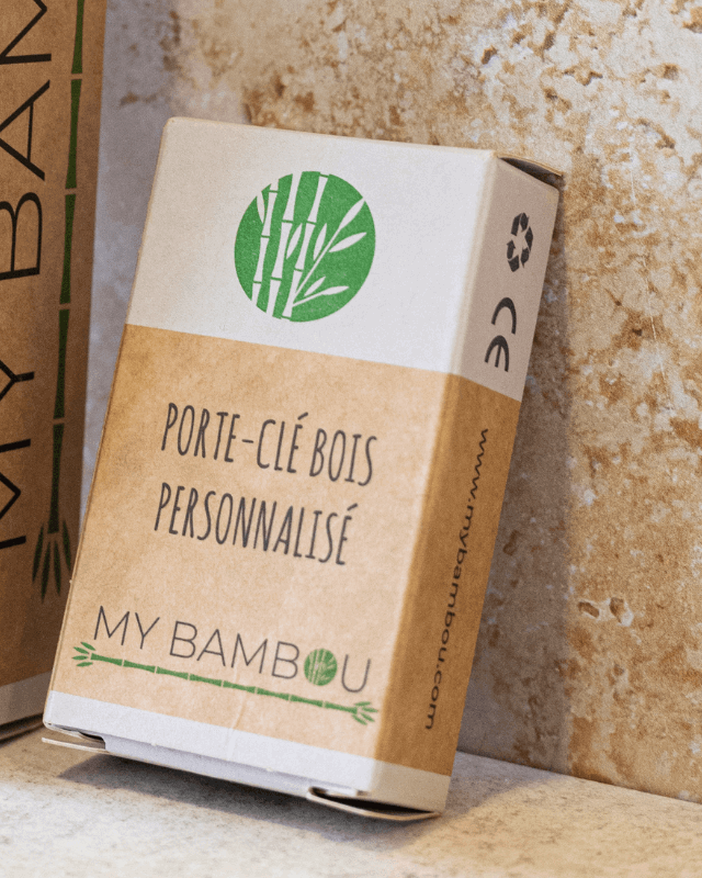 Porte Clés Personnalisable Carré en Bambou - My Bambou - My Bambou