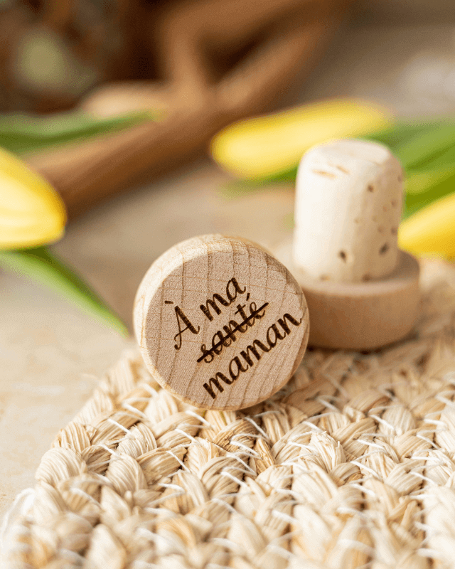 Bouchon Bouteille de Vin "À ma Santé, Maman"