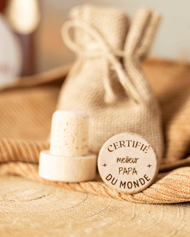 Bouchon Bouteille de Vin "Certifié Meilleur Papa"