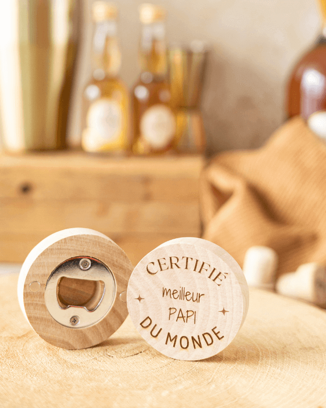 Décapsuleur Rond "Bonne fête Papi" 4 Modèles - My Bambou