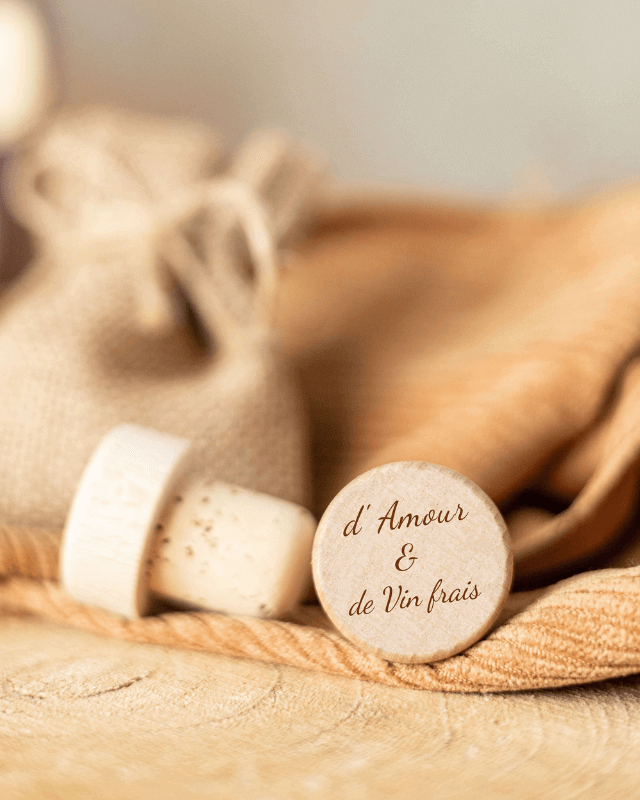 Bouchon Bouteille de Vin "D'amour & De Vin Frais"