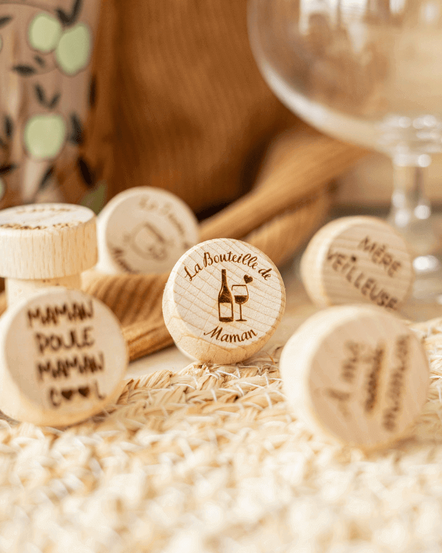 Bouchon Bouteille de Vin "La Bouteille de Maman"
