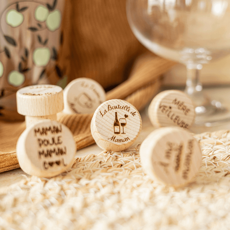 Bouchon Bouteille de Vin "La Bouteille de Maman"