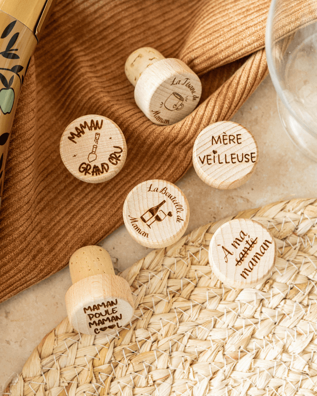 Bouchon Bouteille de Vin "À ma Santé, Maman"