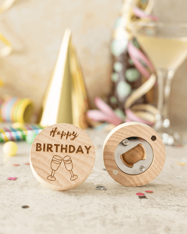 Décapsuleur Rond Personnalisé "Happy Birthday" - My Bambou - My Bambou