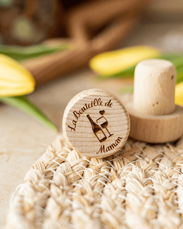 Bouchon Bouteille de Vin "La Bouteille de Maman"