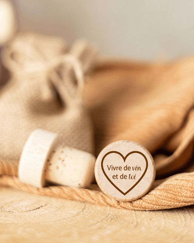 Bouchon Bouteille de Vin "Vivre de Vin et de Toi"