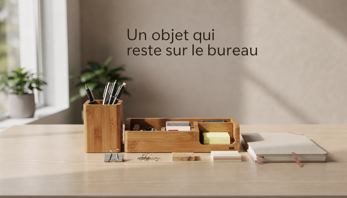 Set de bureau en bambou : le cadeau client qui reste sur la table