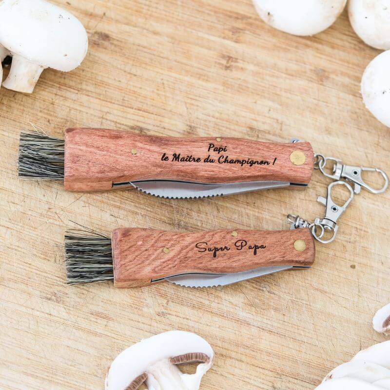 Couteau à Champignon 17cm à Personnaliser - My Bambou avec inscription personnalisée pour cueillettes.