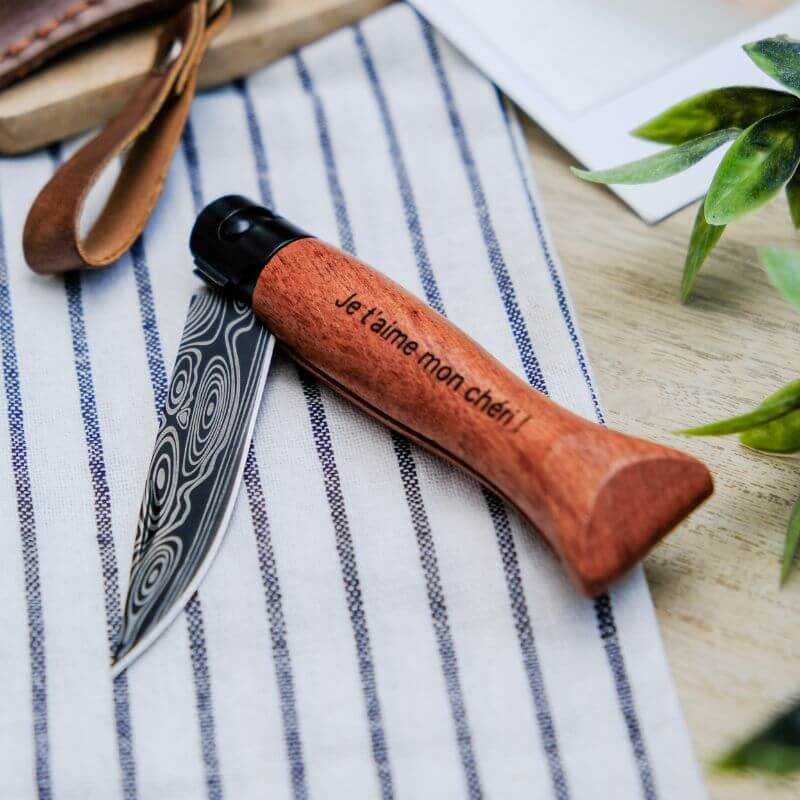 Couteau Pliable à Personnaliser avec Étui - My Bambou