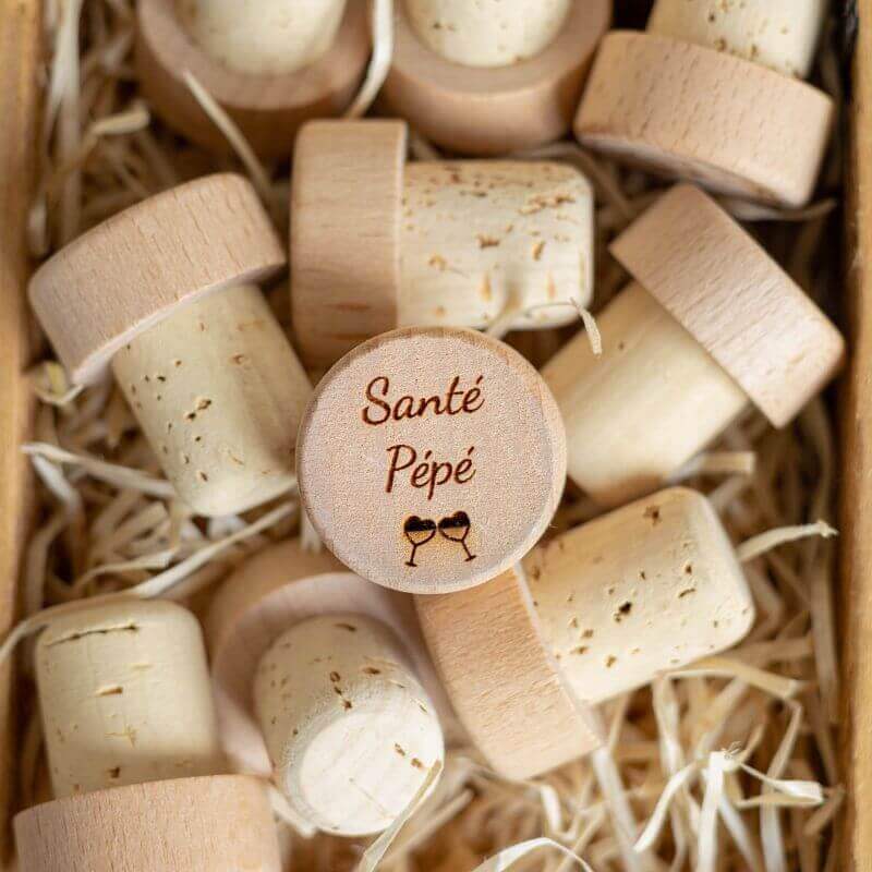 Bouchon Bouteille de Vin "Santé Pépé"