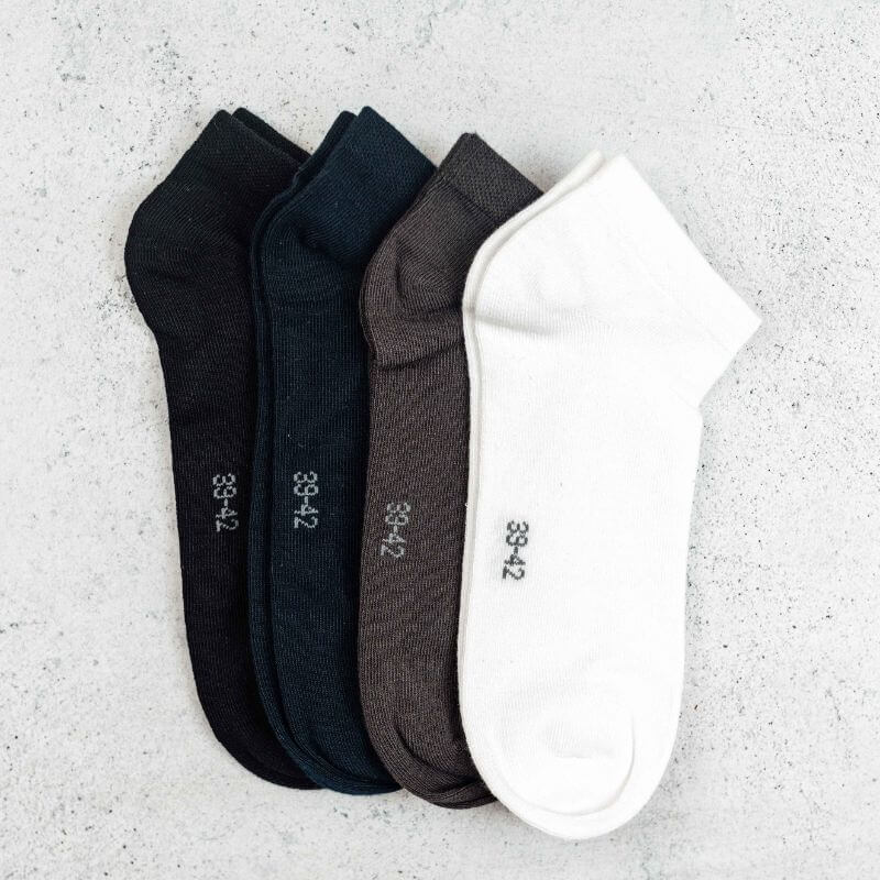 Lot de 5 Paires de Chaussettes Courtes - My Bambou, chaussettes courtes en bambou dans différents coloris.