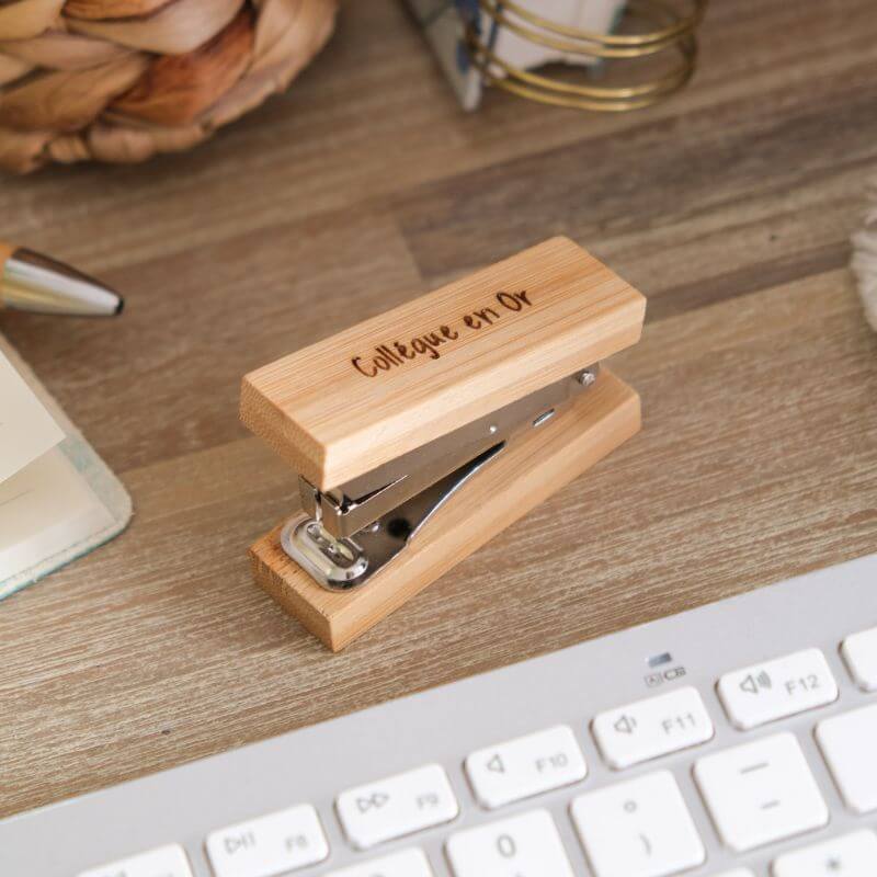 Agrafeuse à Personnaliser en Bambou