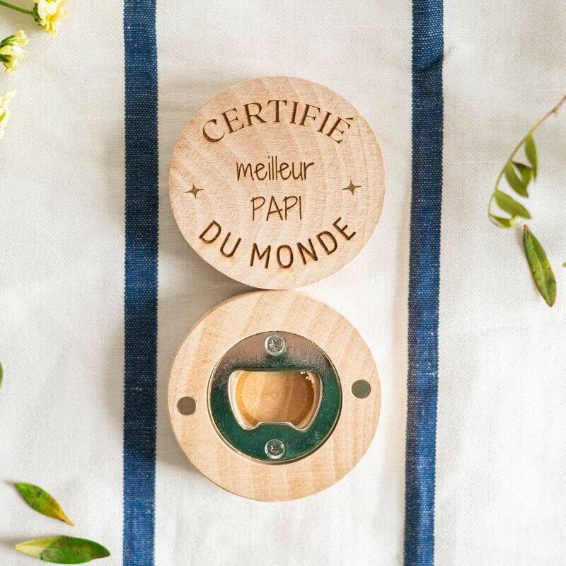 Décapsuleur Rond "Bonne fête Papi" 4 Modèles - My Bambou