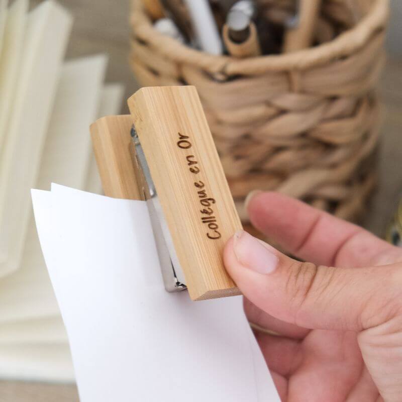 Agrafeuse à Personnaliser en Bambou