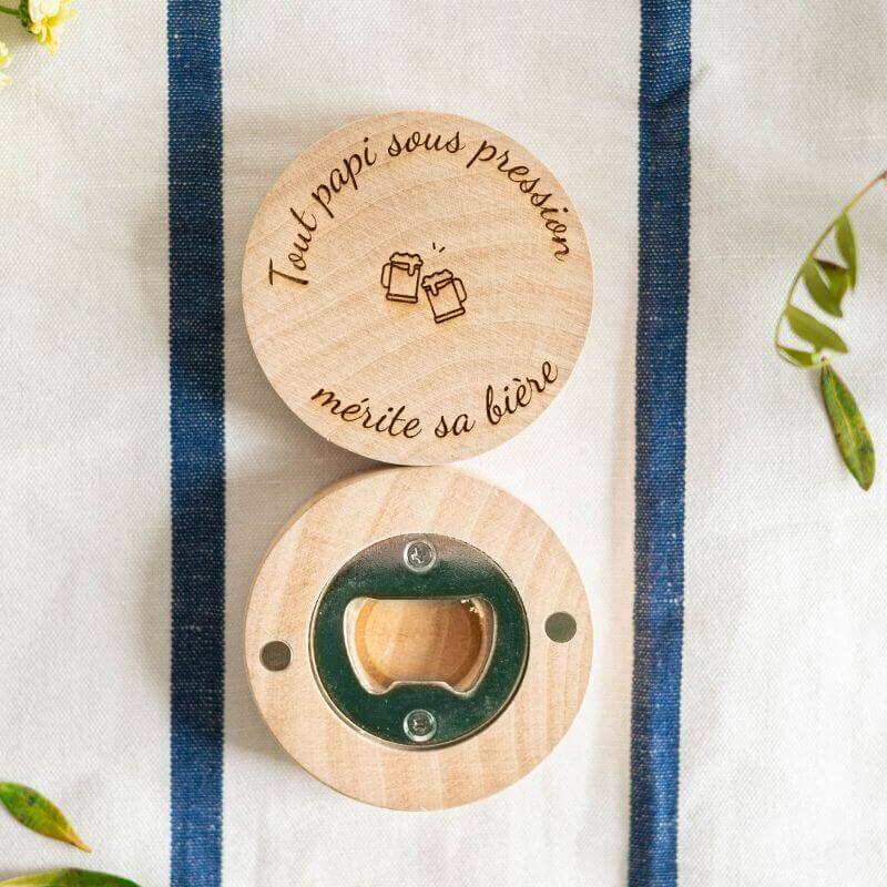 Décapsuleur Rond "Bonne fête Papi" 4 Modèles - My Bambou