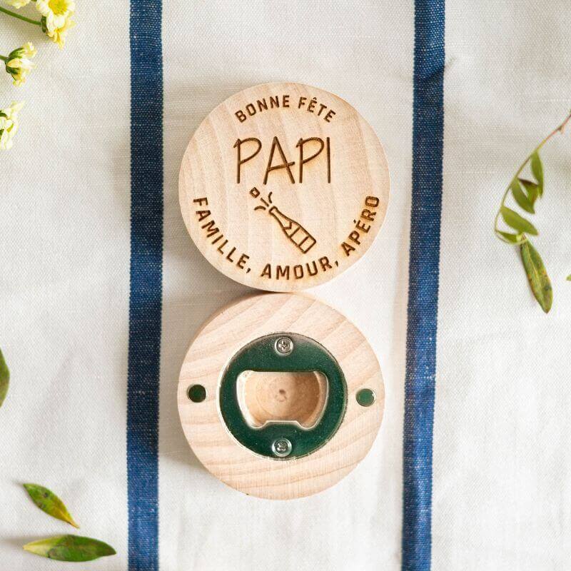 Décapsuleur Rond "Bonne fête Papi" 4 Modèles - My Bambou
