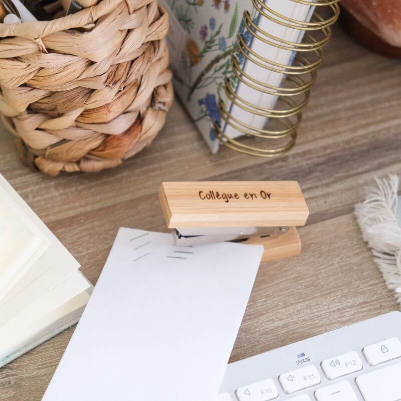 Agrafeuse à Personnaliser en Bambou