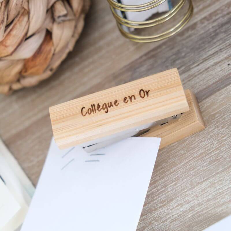 Agrafeuse à Personnaliser en Bambou