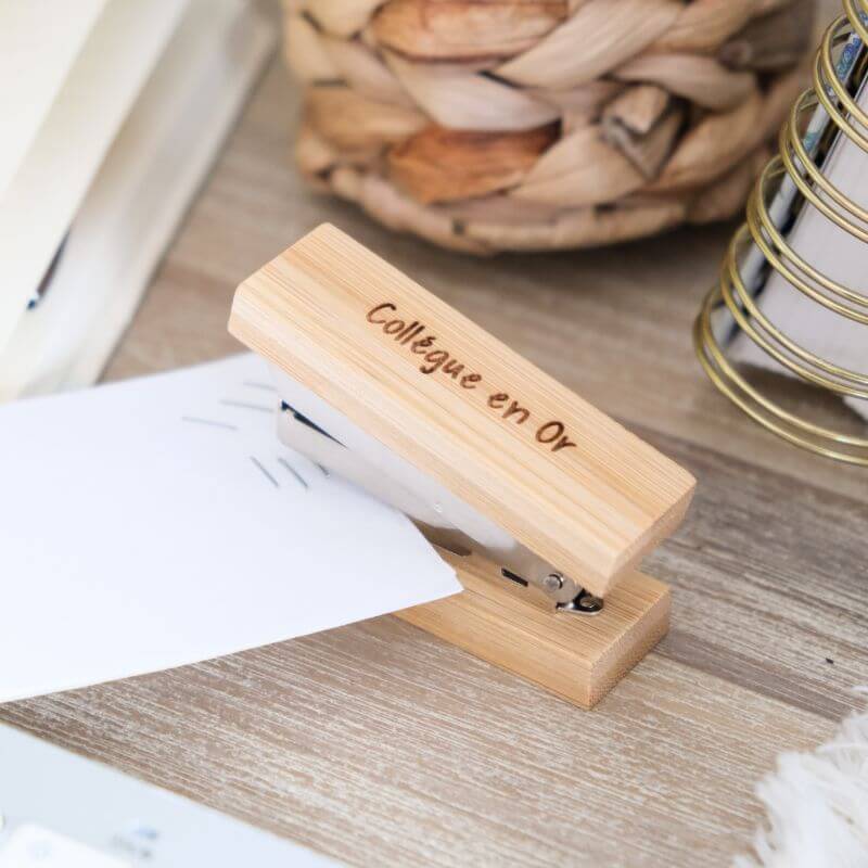 Agrafeuse à Personnaliser en Bambou