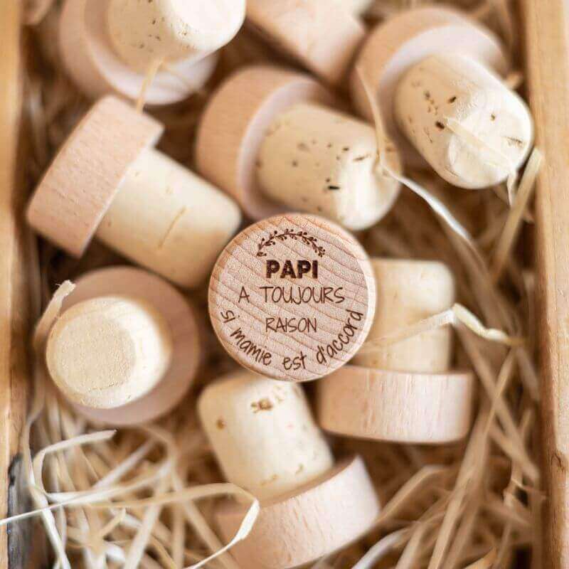 Bouchon Bouteille de Vin "Papi a toujours raison"