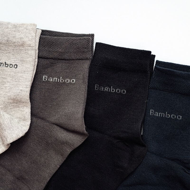 Lot de 5 Paires de Chaussettes Hautes - My Bambou en fibres de bambou, confort et style au quotidien.