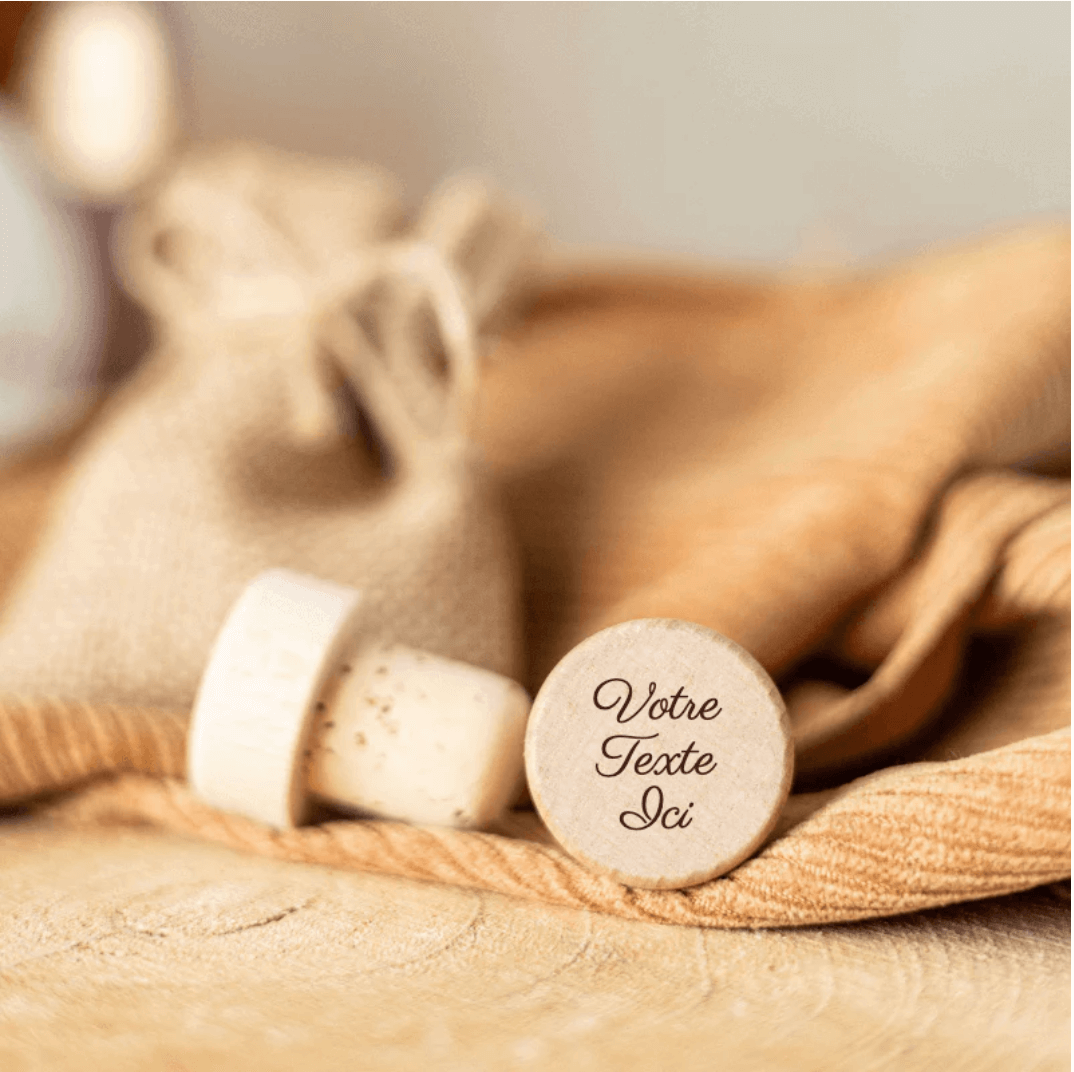Bouchon Bouteille de Vin en Bois à Personnaliser