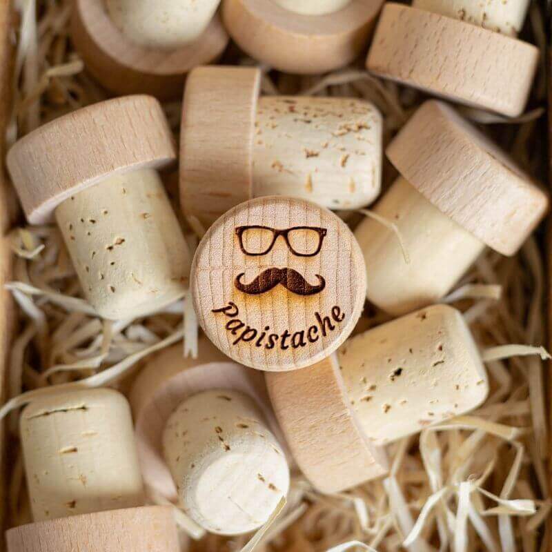 Bouchon Bouteille de Vin "Papistache"