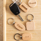 Porte Clés Personnalisable Carré en Bambou - My Bambou