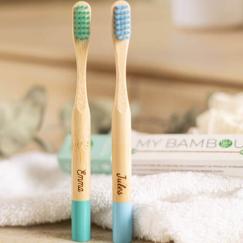 Brosse à Dents Bambou Enfant Personnalisable Poils Souples