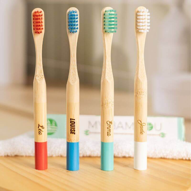 Brosse à Dents Bambou Enfant Personnalisable Poils Souples