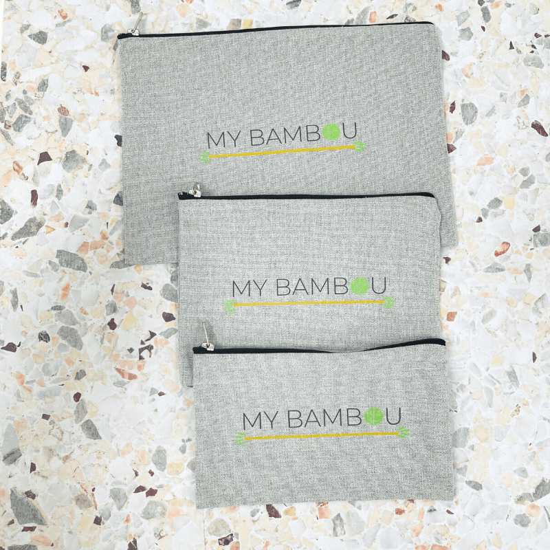 Pochette en Coton Recyclé Gris Galet - My Bambou - My Bambou