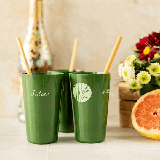 Eco Cup Compostable Vert à Personnaliser - My Bambou