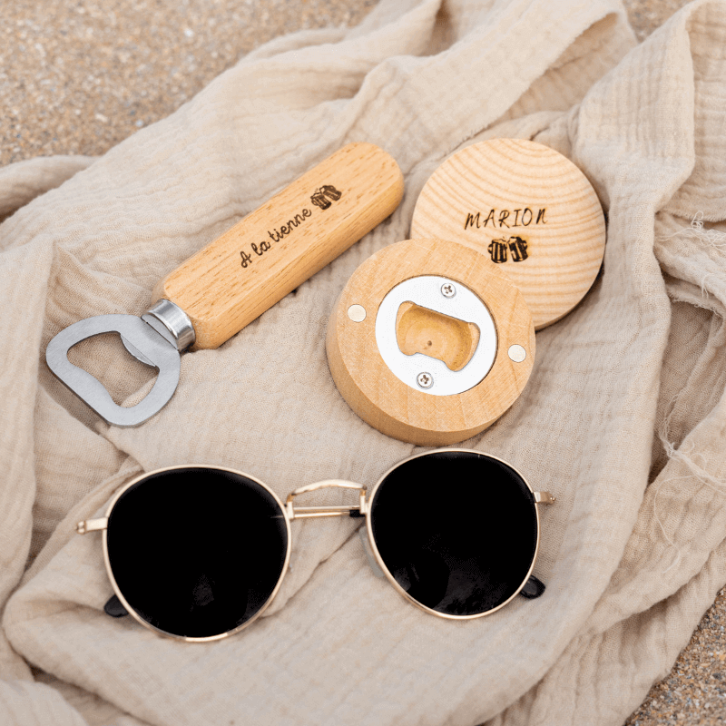 Décapsuleur Rond Personnalisé en Bois - My Bambou