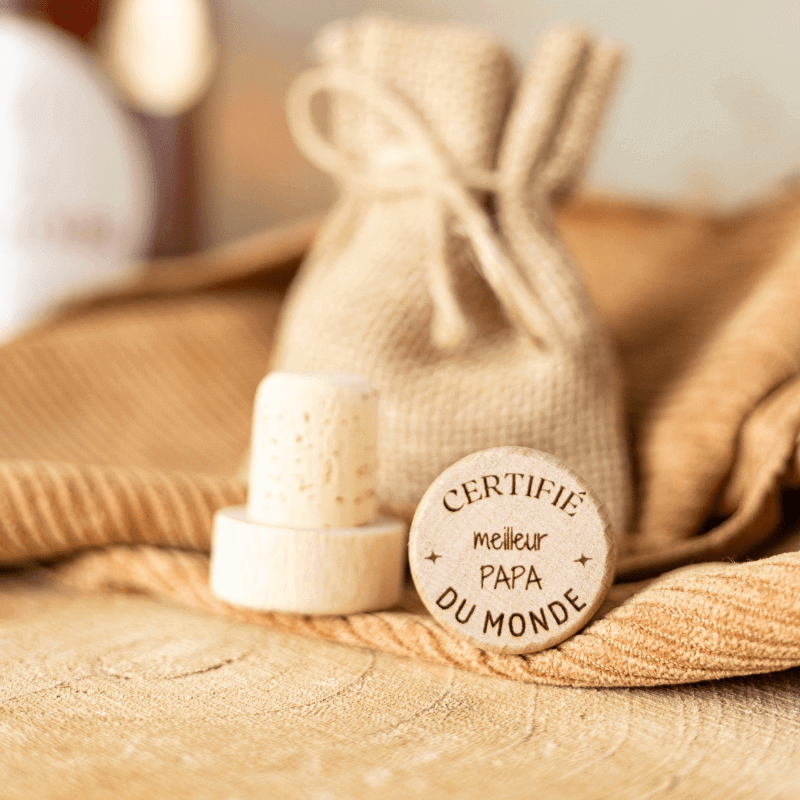 Bouchon Bouteille de Vin "Certifié Meilleur Papa"