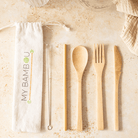 Set Couverts Bambou + Paille à Personnaliser- My Bambou