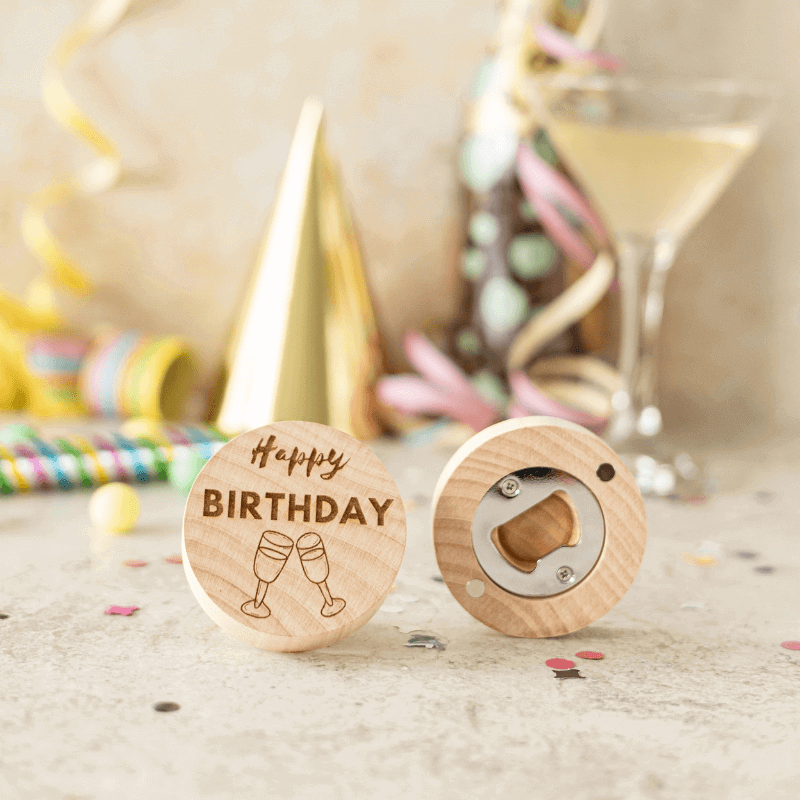Décapsuleur Rond Personnalisé "Happy Birthday" - My Bambou - My Bambou